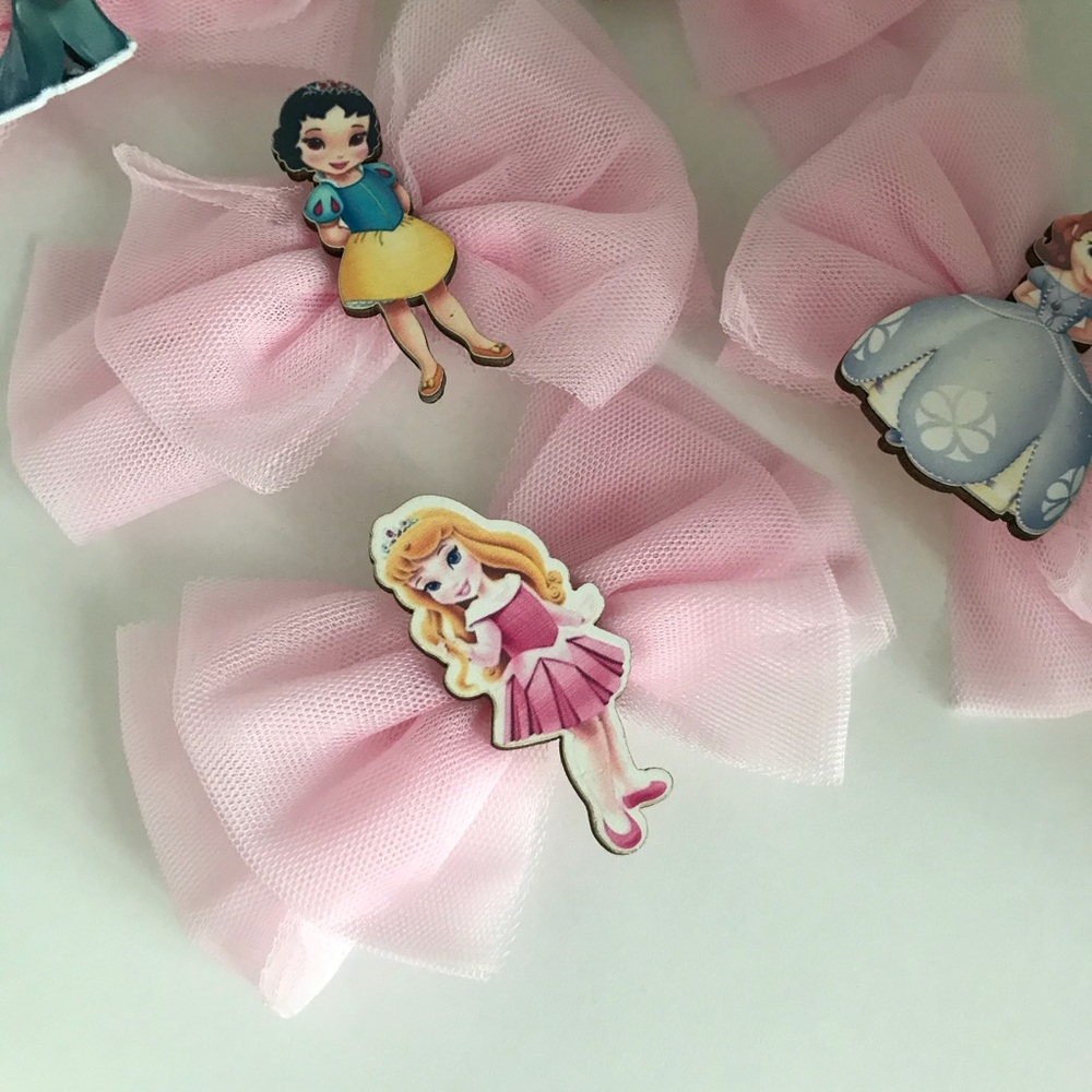 Princess Frozen Elsa Belle Cute Pink Hair Clips - Picture 3 of 7